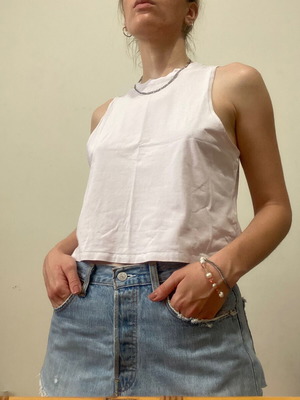 Crop top Noisy May ροζ, μέγεθος Medium, σαν καινούργιο, βαμβακερό