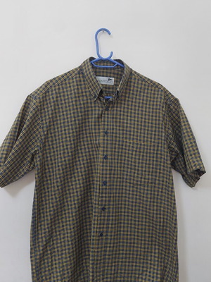 Monticello men's cotton shirt like new, multicolor yellow, size L