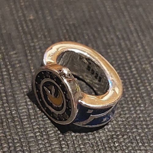 Charm watch A.L.E. new, silver with blue and yellow enamel