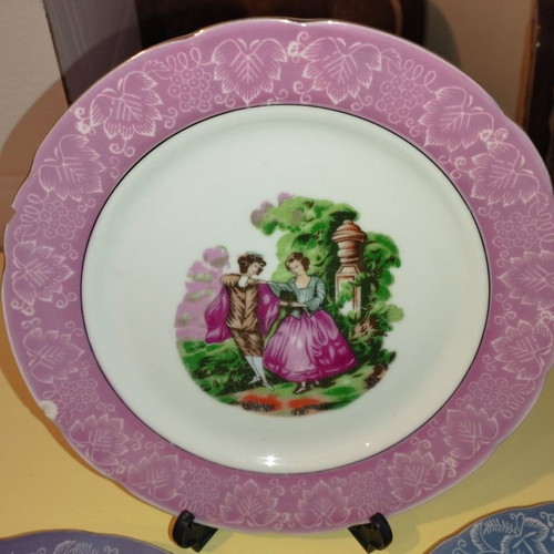Decorative porcelain plates used from Japan with small chip