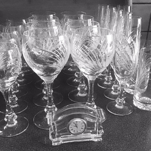 Nachtman crystal glasses set of 20 with collectible crystal clock new