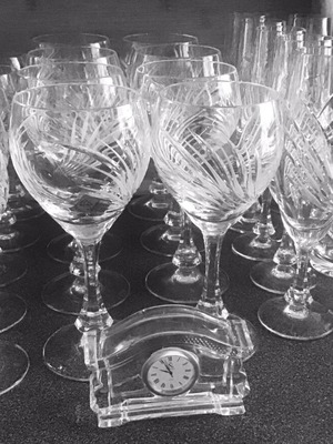 Nachtman crystal glasses set of 20 with collectible crystal clock new