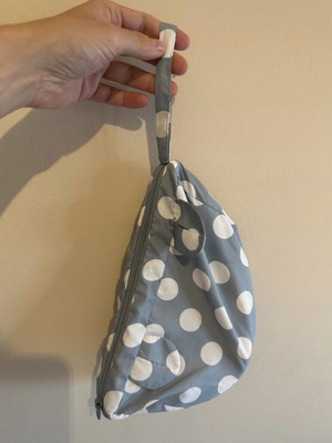 Zara children's toiletry bag pastel blue polka dots like new