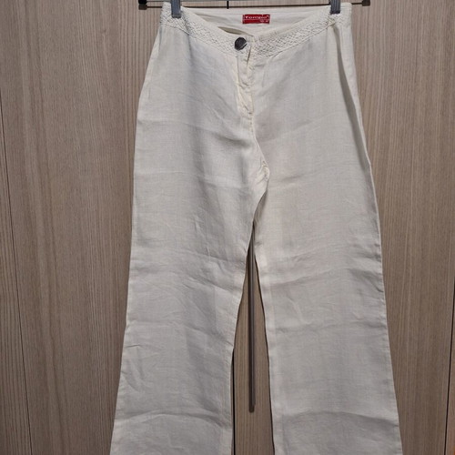 Tempo white linen straight leg pants like new, size M