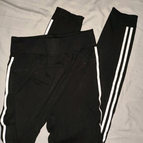 Leggings with stripe like new, black and white, size S/M