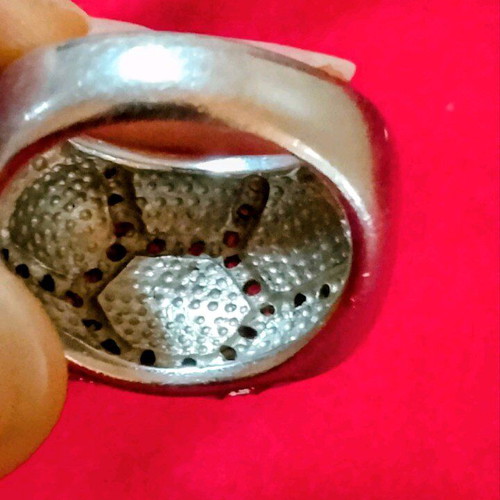 Silver 925 ring like new with purple enamel and pavé crystals