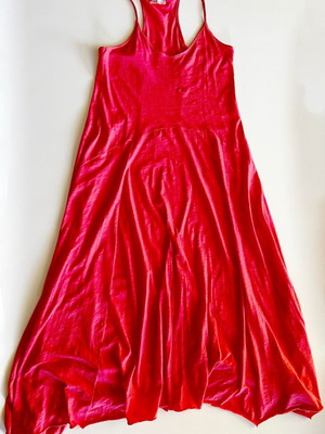 On Line long coral dress like new, cotton, size Small/Medium