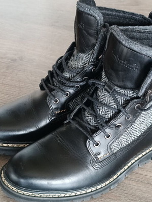 Timberland Britton Harris Tweed boots size 40 like new, black and grey