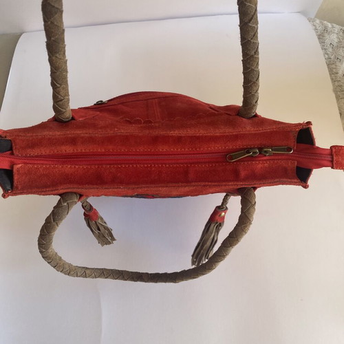 Ada Kamara women's suede handbag like new, red