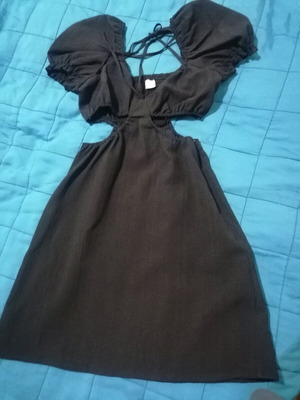 H&M Divided black mini dress with cut out used, size XS