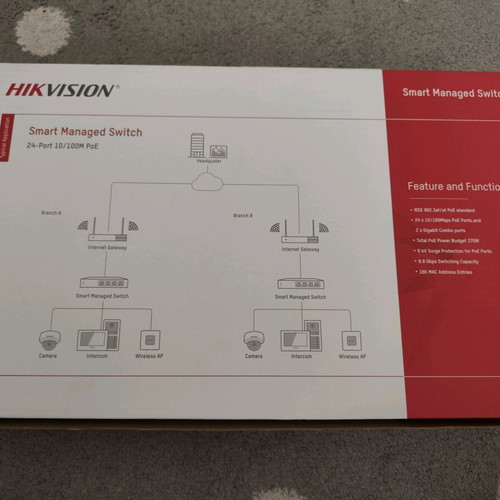 Hikvision DS-3E1326P-EI/M switch new with 20 PoE ports