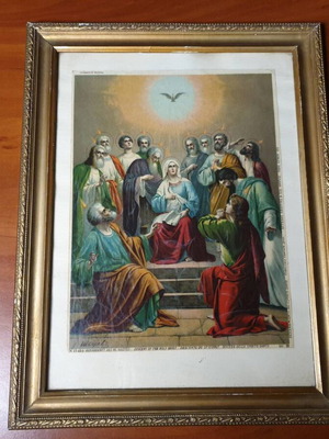 Χρωμολιθόγραφη εικόνα Η Κάθοδος του Αγίου Πνεύματος μεταχειρισμένη