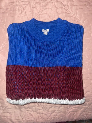 Women's knitted sweater Ovs Fashion like new, blue and red, size L