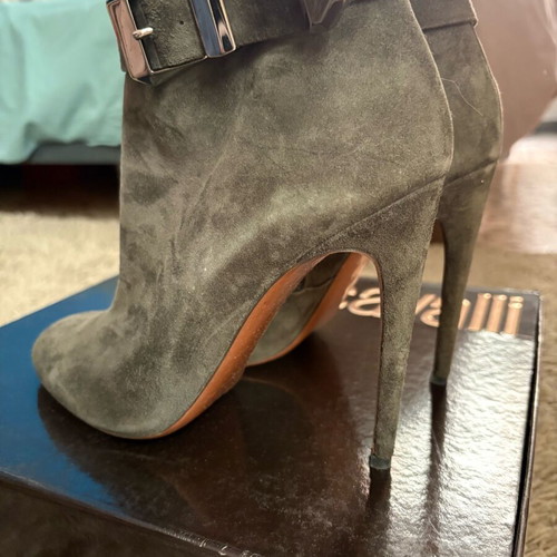 Roberto Cavalli gray ankle boots like new, suede, size 40