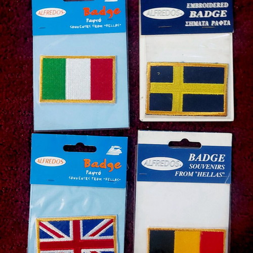 Embroidered country flags pack of 9 new for backpacks and bags