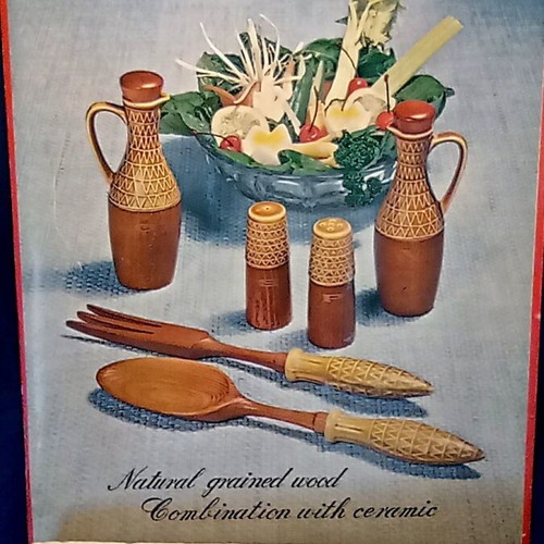 Vintage Japanese Continental Table Set new, wood and ceramic