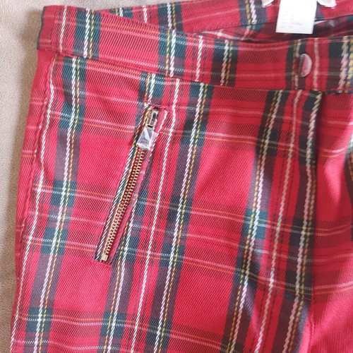 H&M women's elastic plaid pants like new, size 42