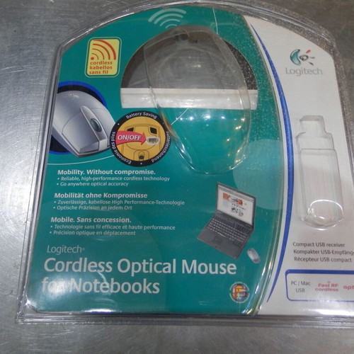 Mouse Cordless Logitech gray used, wireless with USB dongle