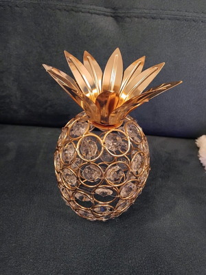 Decorative gold with glass crystals 17cm new