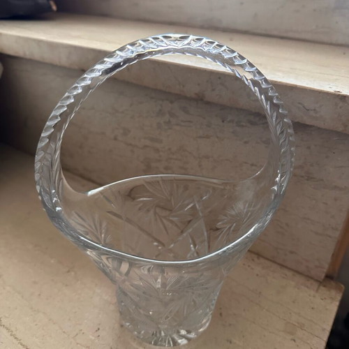 Bohemian crystal carved like new, vintage decorative piece from Bohemia