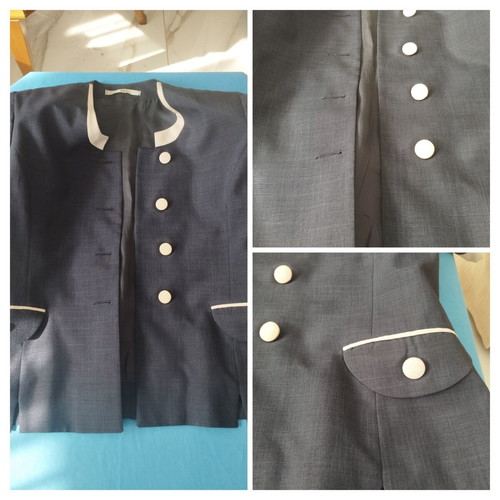 Vintage women's navy blue suit set size L like new