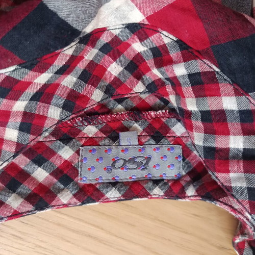 Iso mini checkered skirt with pockets used, black and red