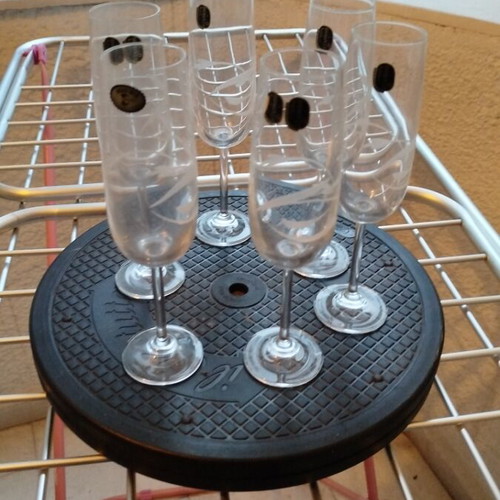 Bohemia Crystal Nancy champagne flute glasses 6 pieces new