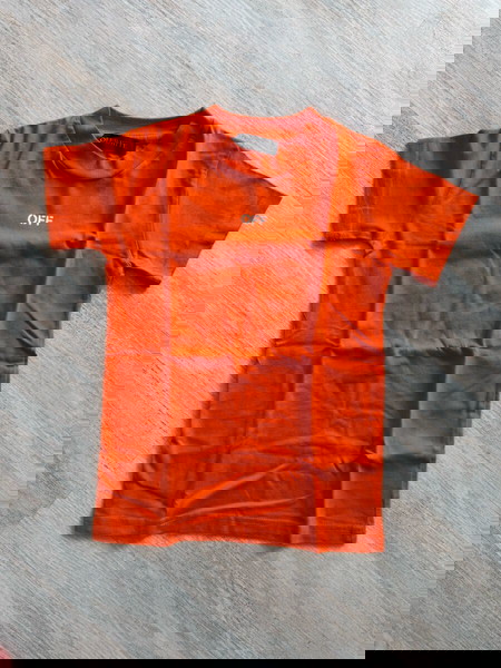 off White μπλούζα παιδική πορτοκαλί No 6 t shirt με τυπώματα