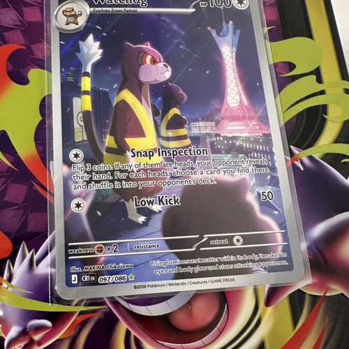 Watchhog Illustration Rare Pokémon TCG card pack fresh, Chaos Rising 097/086