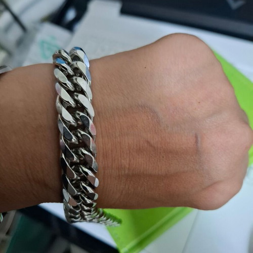 Steel bracelet chain new, 14 millimeters, 21 cm length