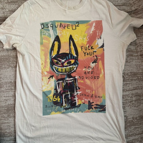 Dsquared2 men's t-shirt like new, size L, white multicolor