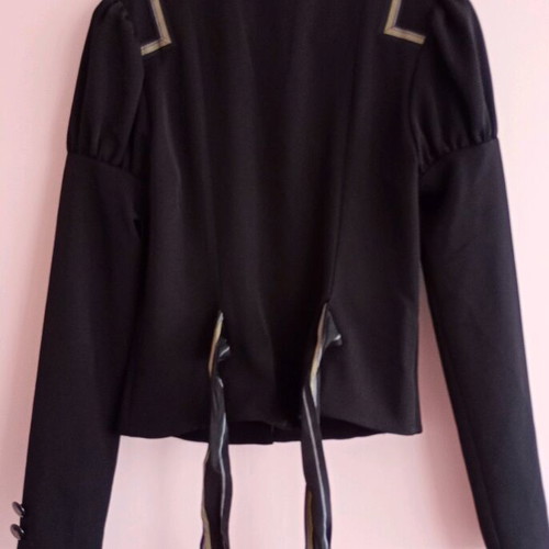 Black JLO jacket Small like new with buttons and bow at back