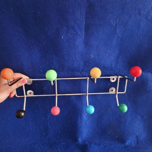 Wall hooks used, colorful children's design