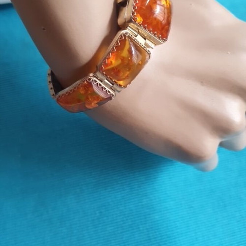 Vintage 90s Chaika jewelry watch used with amber