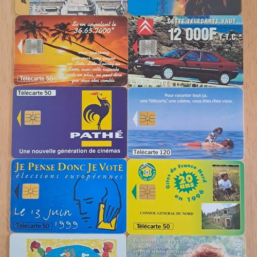 French phone cards used, lot of 103 different