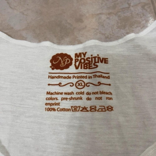 My Positive Vibes Rainbow Elephant Printed Tank Top Handmade Women's XL Cotton like new