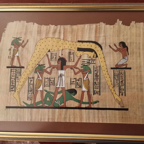 Handmade Egyptian papyri new, set of 5 pieces