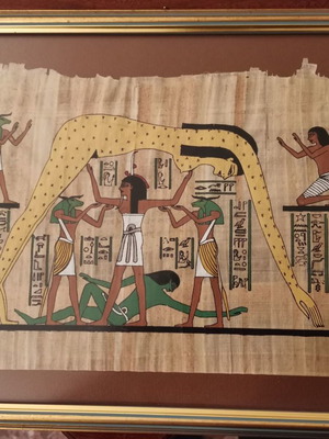 Handmade Egyptian papyri new, set of 5 pieces