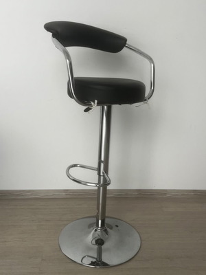 Bar stool with back and adjustable height black like new 50x51x86-106cm
