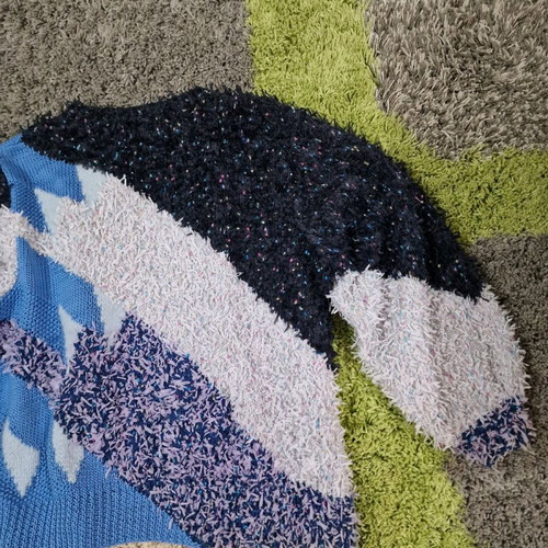 Vintage women's cardigan new, size M/L, blue and pink