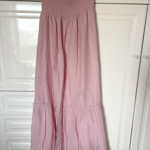 Dress baby pink used, strapless with lining