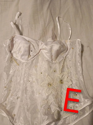 Wedding bustier used with kypr embroidery and damages
