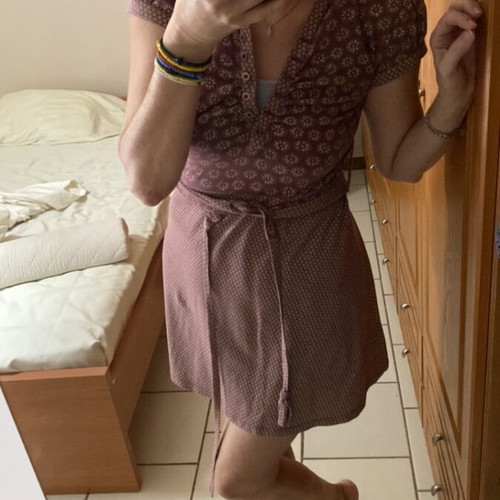 A.L.E. women's dress like new, cotton, mini, white and brown