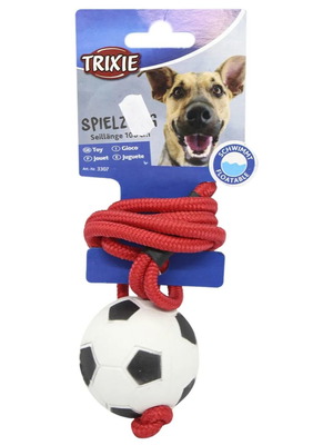 Trixie ball with rope new, floats on water