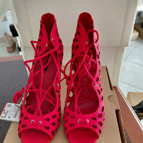 Zara sandals red, size 41, suede-like, like new