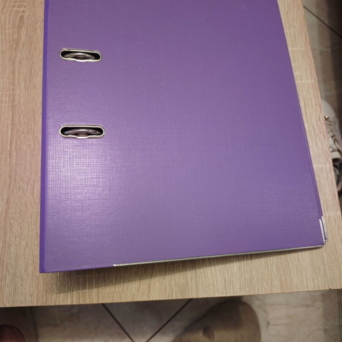 Set of three A4 filing binders in purple shades like new