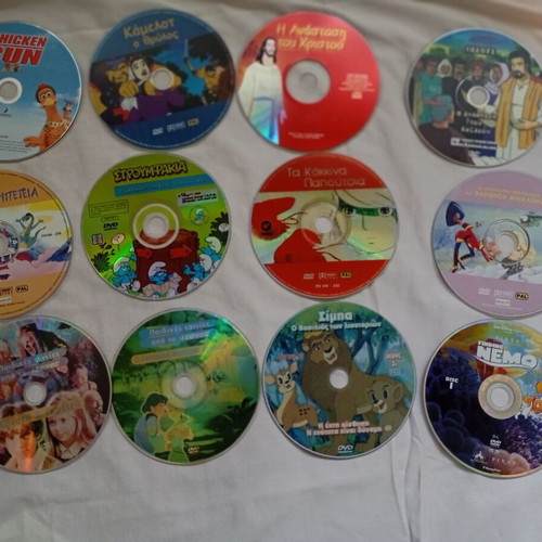 Children's DVD pack of 12 used, dubbed animated movies