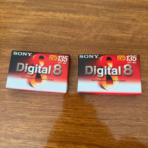 Sony Digital8 N8-90P cassettes new, digital 8mm video recording