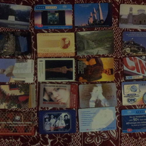 Phone cards used, pack of 20 pieces