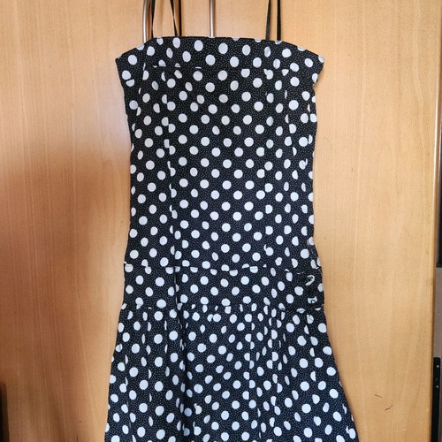 Polka dot dress Bershka used, with strap, black and white